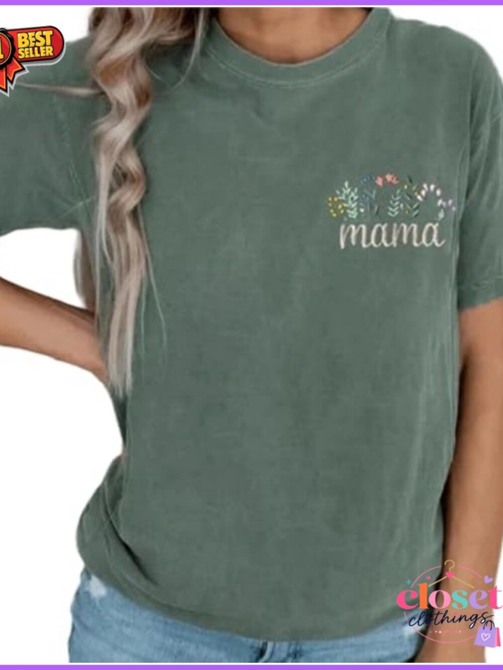 Maternity Nursing Top Short Sleeve Embroidered Floral T-Shirt